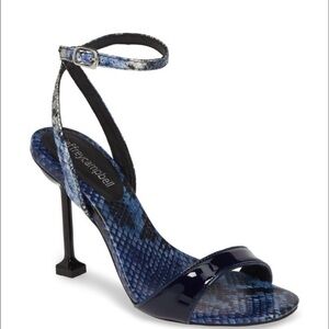 Jeffrey Campbell Navy and Black Snakeskin Heels